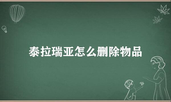 泰拉瑞亚怎么删除物品