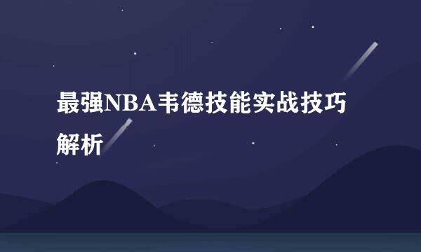 最强NBA韦德技能实战技巧解析