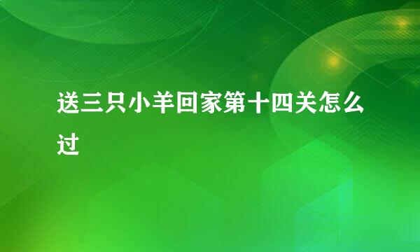 送三只小羊回家第十四关怎么过