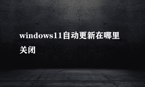 windows11自动更新在哪里关闭