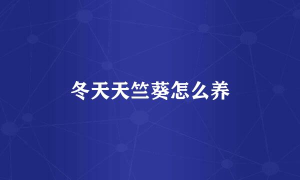 冬天天竺葵怎么养