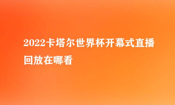 2022卡塔尔世界杯开幕式直播回放在哪看