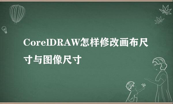 CorelDRAW怎样修改画布尺寸与图像尺寸