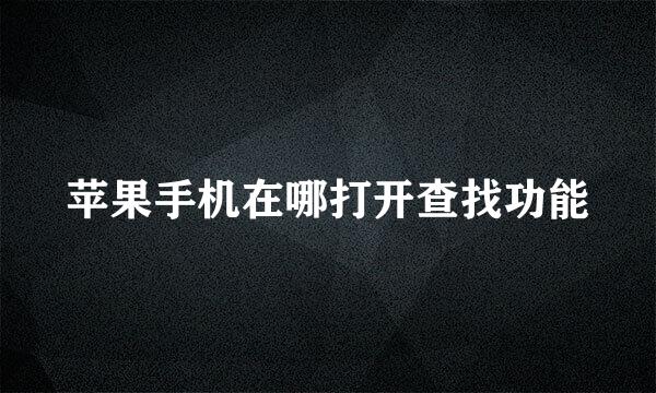 苹果手机在哪打开查找功能
