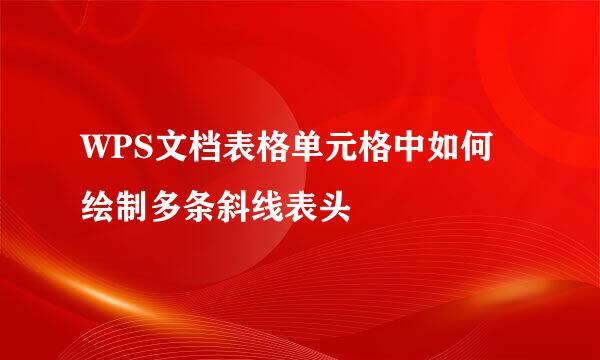 WPS文档表格单元格中如何绘制多条斜线表头