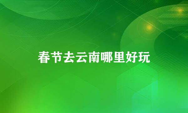 春节去云南哪里好玩