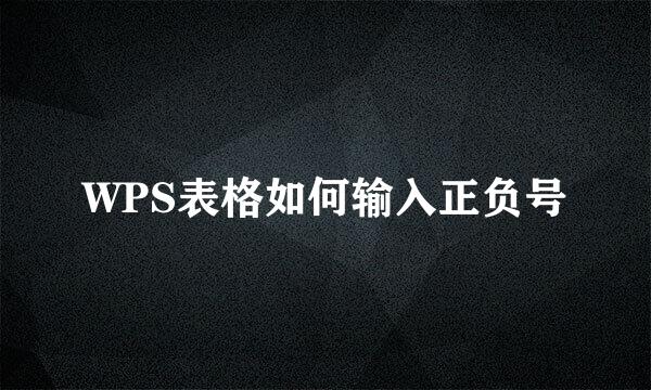WPS表格如何输入正负号