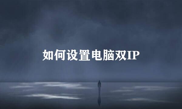如何设置电脑双IP