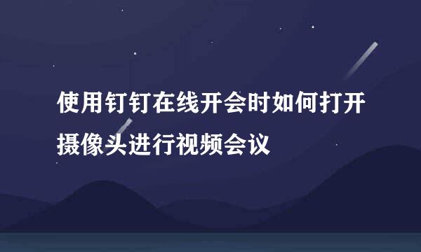 使用钉钉在线开会时如何打开摄像头进行视频会议