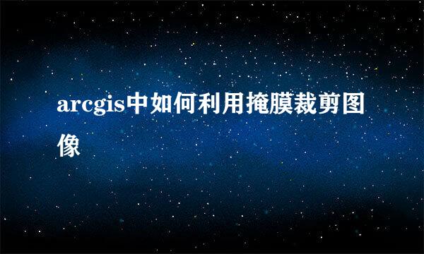 arcgis中如何利用掩膜裁剪图像