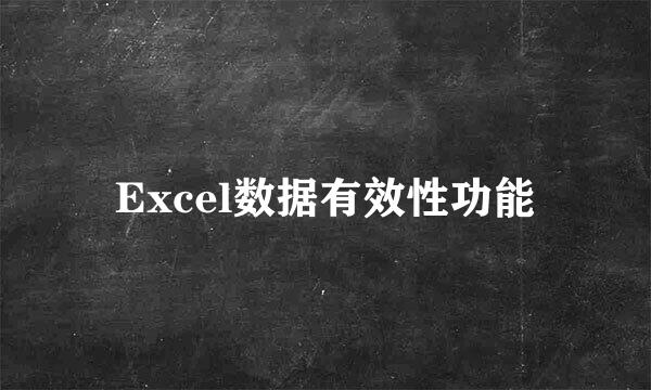 Excel数据有效性功能