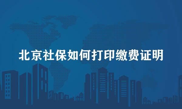 北京社保如何打印缴费证明