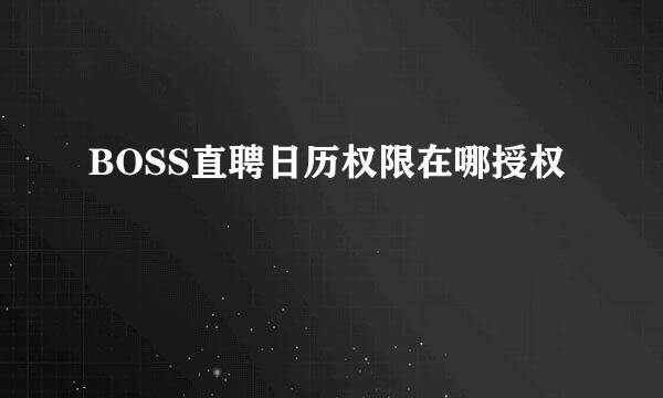 BOSS直聘日历权限在哪授权