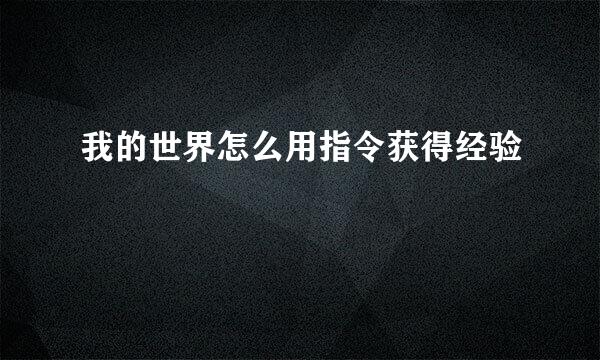 我的世界怎么用指令获得经验