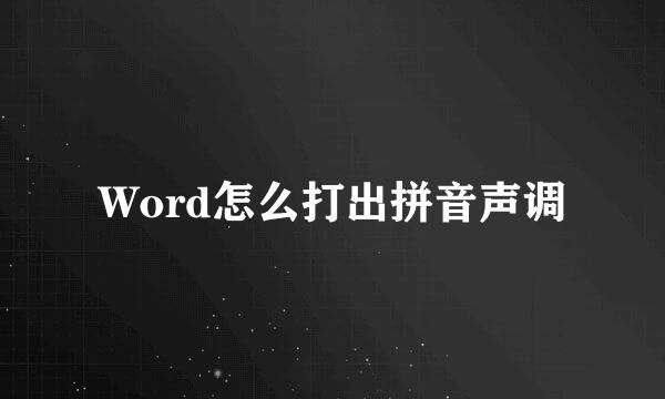 Word怎么打出拼音声调