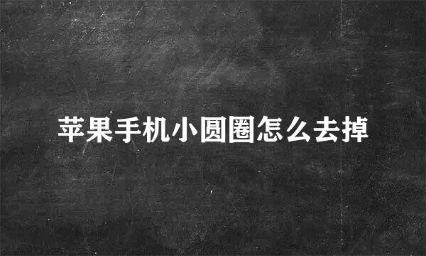 苹果手机小圆圈怎么去掉