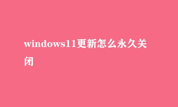 windows11更新怎么永久关闭