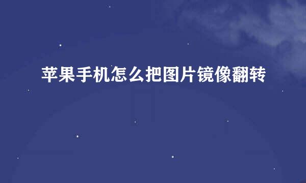 苹果手机怎么把图片镜像翻转