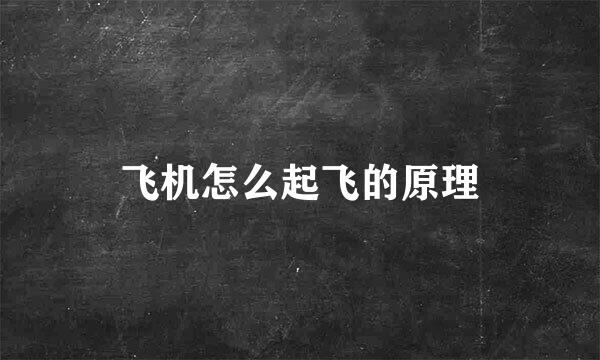 飞机怎么起飞的原理