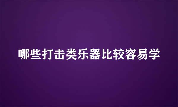 哪些打击类乐器比较容易学
