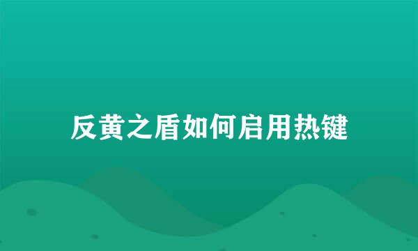 反黄之盾如何启用热键