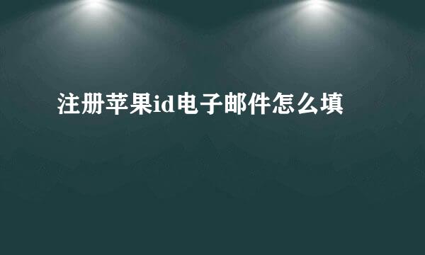 注册苹果id电子邮件怎么填