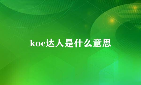 koc达人是什么意思