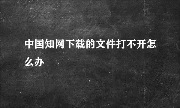 中国知网下载的文件打不开怎么办