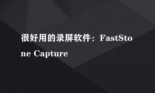 很好用的录屏软件：FastStone Capture