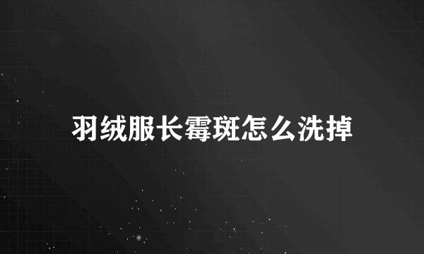 羽绒服长霉斑怎么洗掉
