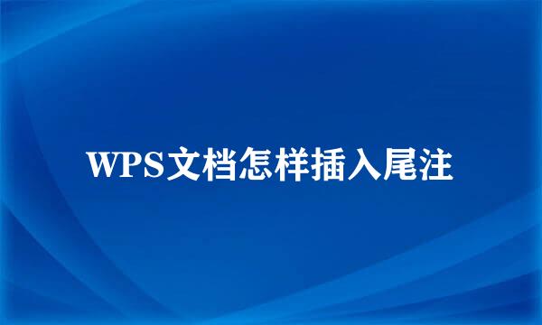 WPS文档怎样插入尾注