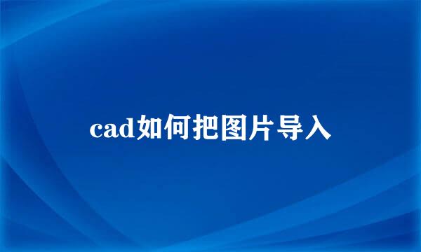cad如何把图片导入