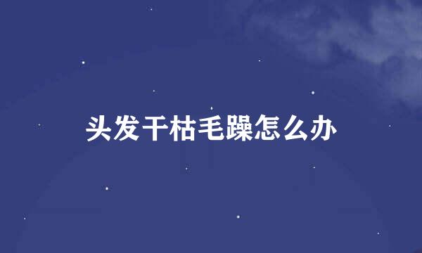 头发干枯毛躁怎么办