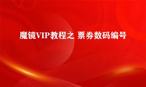 魔镜VIP教程之 票券数码编号