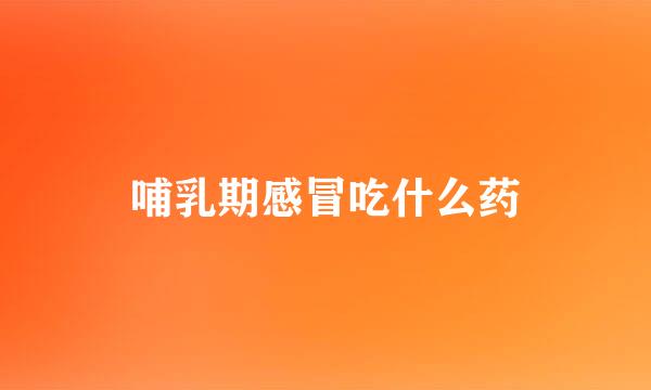 哺乳期感冒吃什么药