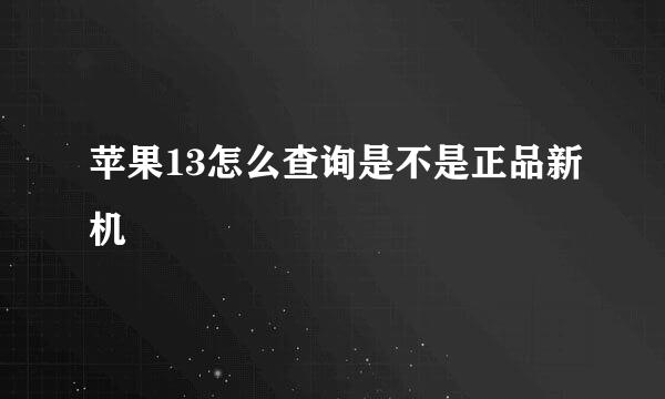 苹果13怎么查询是不是正品新机