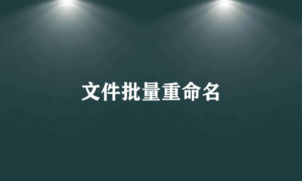 文件批量重命名