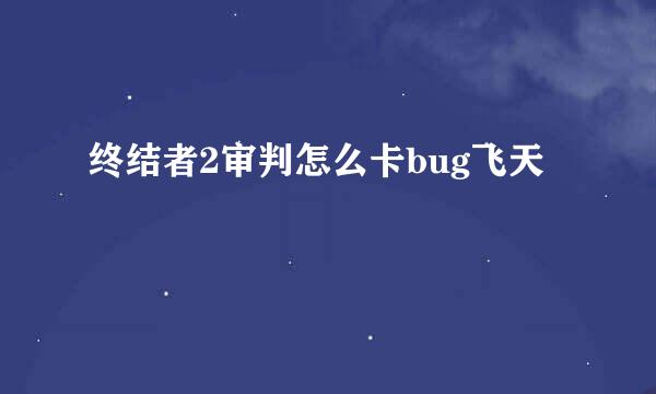 终结者2审判怎么卡bug飞天