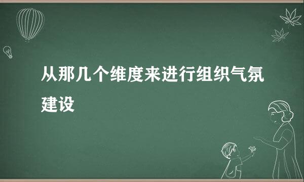 从那几个维度来进行组织气氛建设