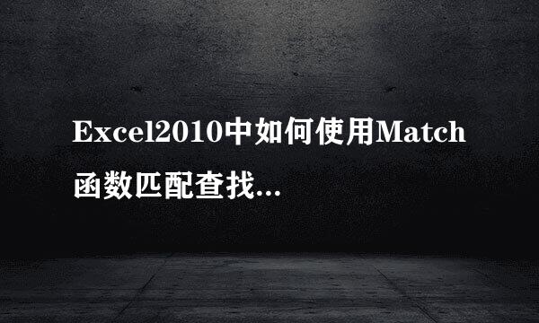 Excel2010中如何使用Match函数匹配查找指定内容