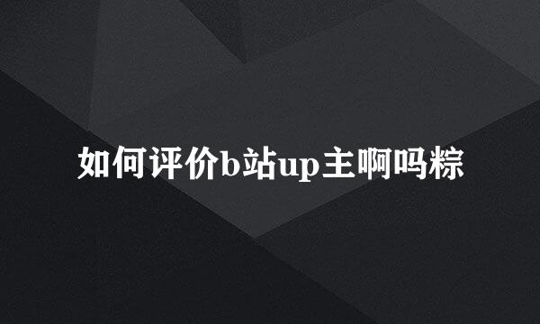 如何评价b站up主啊吗粽