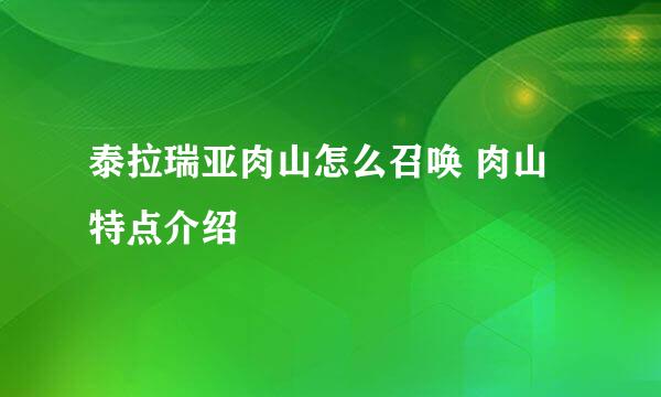 泰拉瑞亚肉山怎么召唤 肉山特点介绍