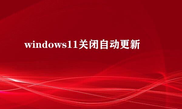 windows11关闭自动更新