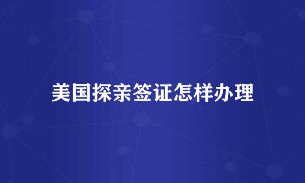美国探亲签证怎样办理