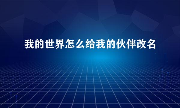 我的世界怎么给我的伙伴改名