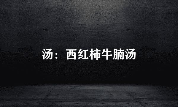 汤：西红柿牛腩汤