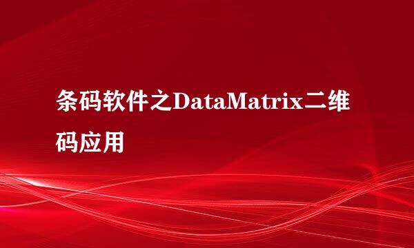 条码软件之DataMatrix二维码应用