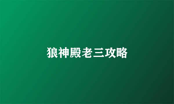 狼神殿老三攻略