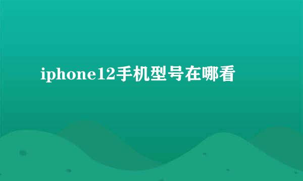 iphone12手机型号在哪看