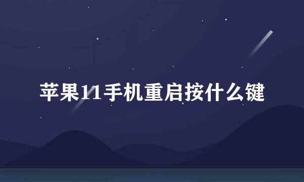 苹果11手机重启按什么键